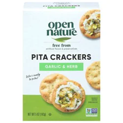 Open Nature Garlic & Herb Pita Crackers - 5 Oz.