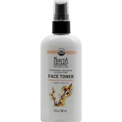 Nourish Organic Face Toner Rosewater + Witch Hazel - 3 Oz