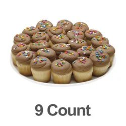 Bakery Cupcake White With Chocolate Icing 9 Count - Each