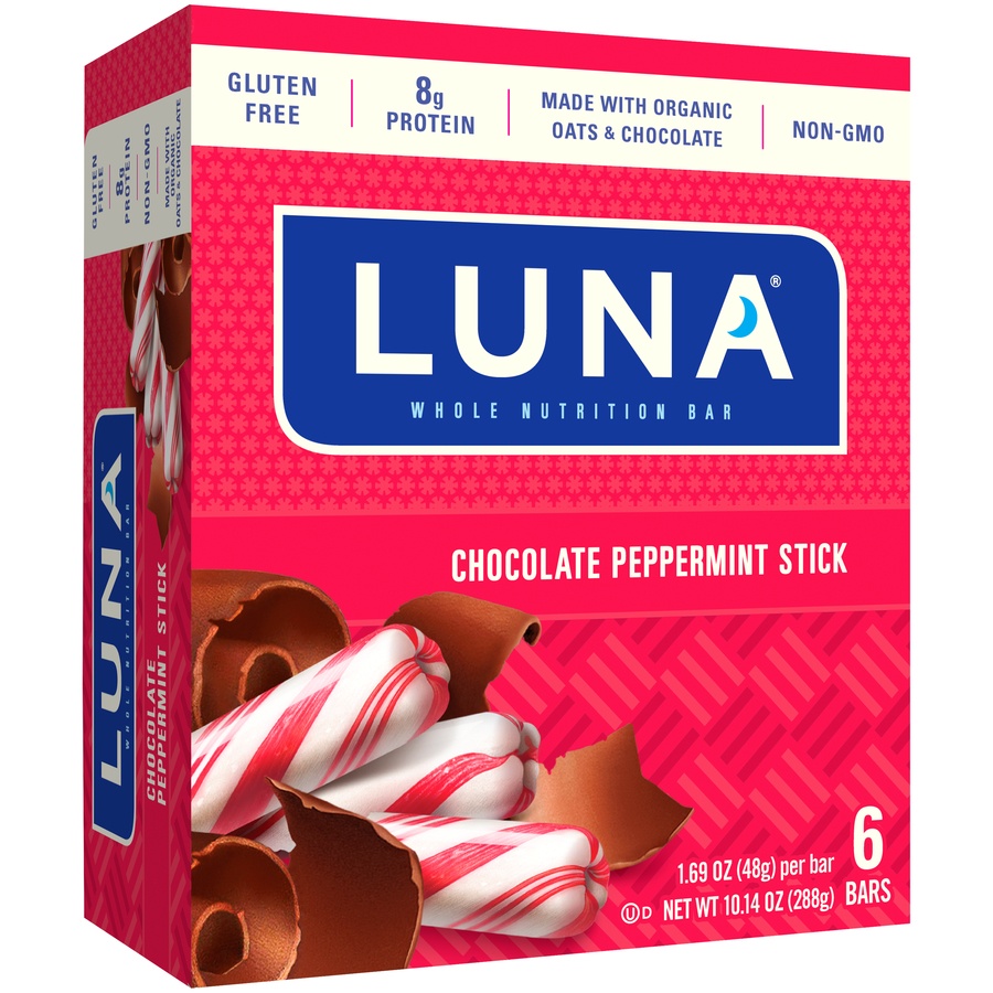slide 2 of 8, Luna Chocolate Peppermint Nutrition Bars For Women, 6 ct