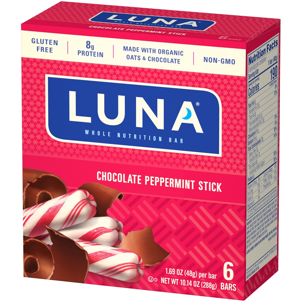 slide 3 of 8, Luna Chocolate Peppermint Nutrition Bars For Women, 6 ct