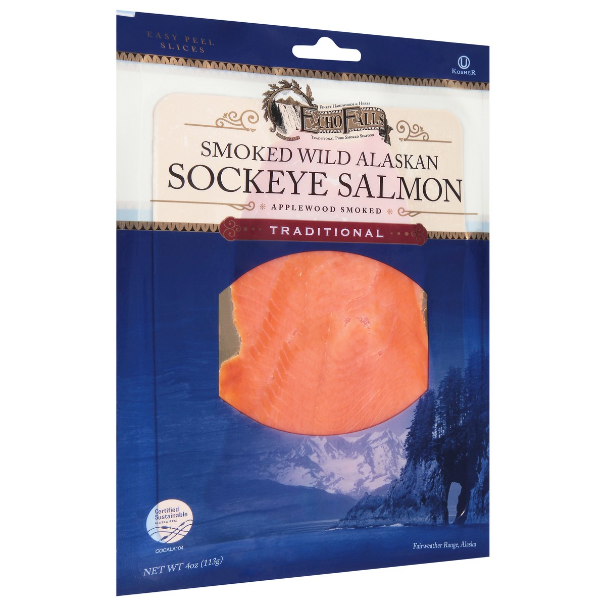 slide 7 of 12, Echo Falls Salmon Sockeye Smoked Wild Alaskan - 4 Oz, 4 oz