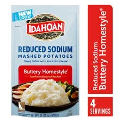Idahoan Buttery Homestyle Reduced Sodium Mashed Potatoes Pouch - 4 Oz