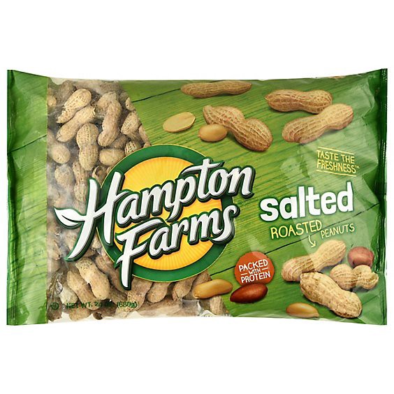 slide 1 of 1, Hampton Farms Peanuts Roasted Salted - 24 Oz, 24 oz