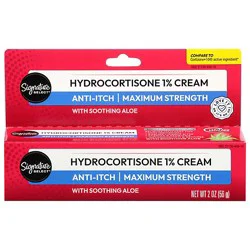 Signature Select/care Cream Anti Itch Hydrocortisone 1% With Healing Aloe Maximum Strength - 2 Oz