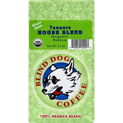 Blind Dog Coffee Coffee Organic Whole Bean Medium Tanners House Blend - 12 Oz