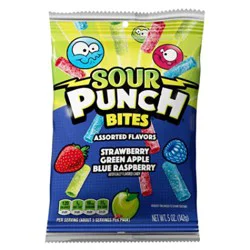 Sour Punch Bites Fruit Flavored Chewy Candy Assorted Bag - 5 Oz