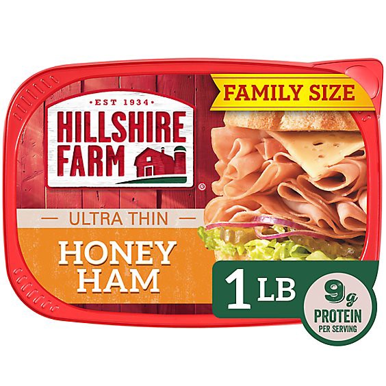 slide 1 of 8, Hillshire Farm Ultra Thin Sliced Lunchmeat Honey Ham Family Size - 16 Oz, 16 oz