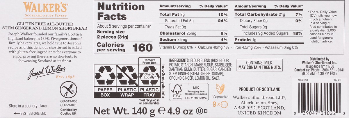 slide 4 of 12, Cookie Gf Gingr Lemn Shrtbr - 4.9 Oz, 4.9 oz