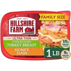 Hillshire Farm Ultra Thin Sliced Lunchmeat Oven Roasted Turkey Breast & Honey Ham - 16 Oz