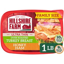 Hillshire Farm Ultra Thin Sliced Lunchmeat Oven Roasted Turkey Breast & Honey Ham - 16 Oz