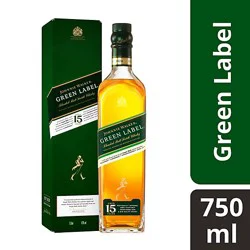 Johnnie Walker Blended Malt Scotch Whisky Green Label Aged 15 Years 86 Proof - 750 Ml
