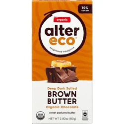 Alter Eco Chocolate Organic Dark Salted Brown Butter 70% Cocoa - 2.82 Oz