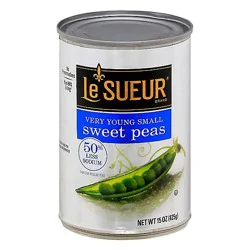 Le Sueur Peas Sweet Very Young Small 50% Less Sodium - 15 Oz