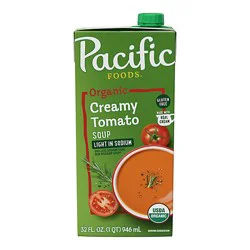 Pacific Foods Organic Creamy Light In Sodium Tomato Soup - 32 Fl Oz