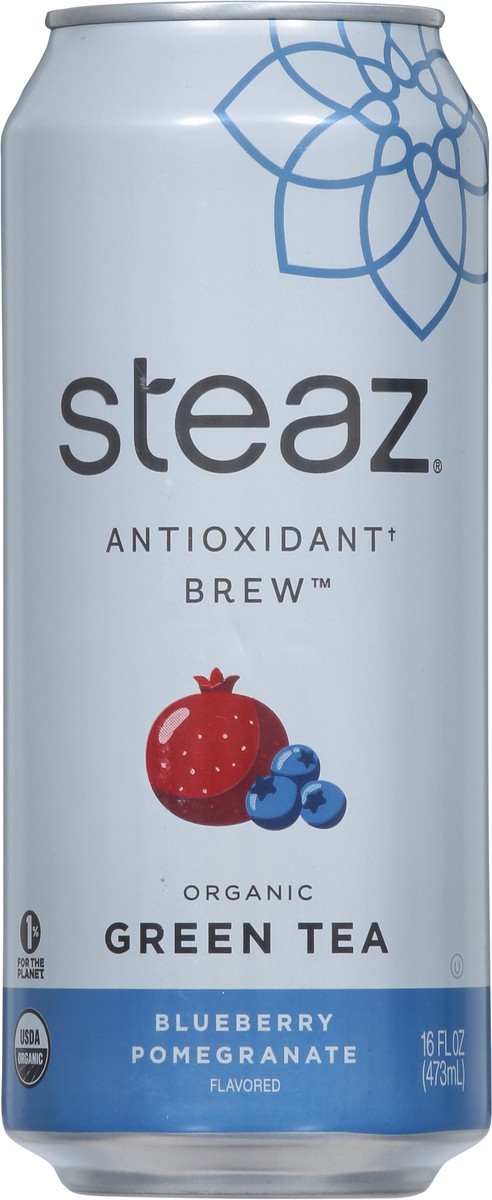 slide 2 of 13, Steaz Iced Green Tea Organic Blueberry Pomegranate - 16 Fl. Oz., 16 fl oz