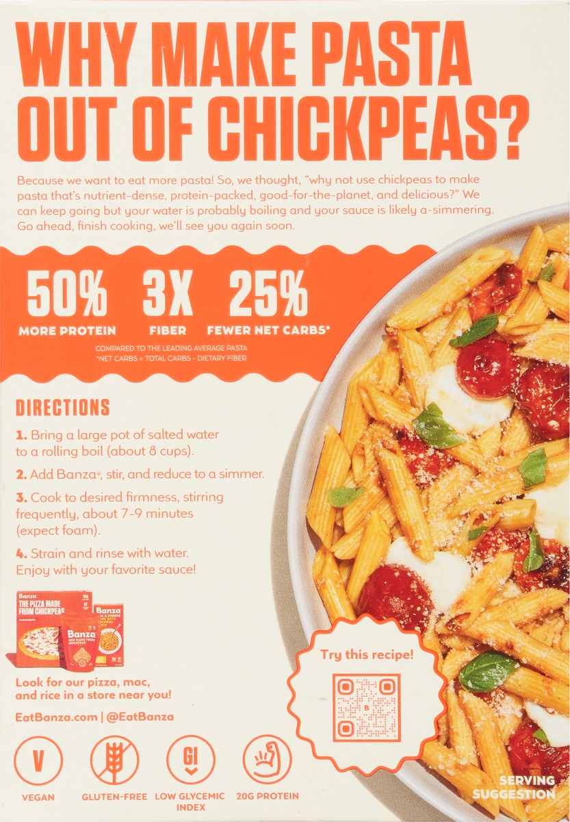 slide 9 of 12, Banza Pasta Chickpea Penne - 8 Oz, 8 oz