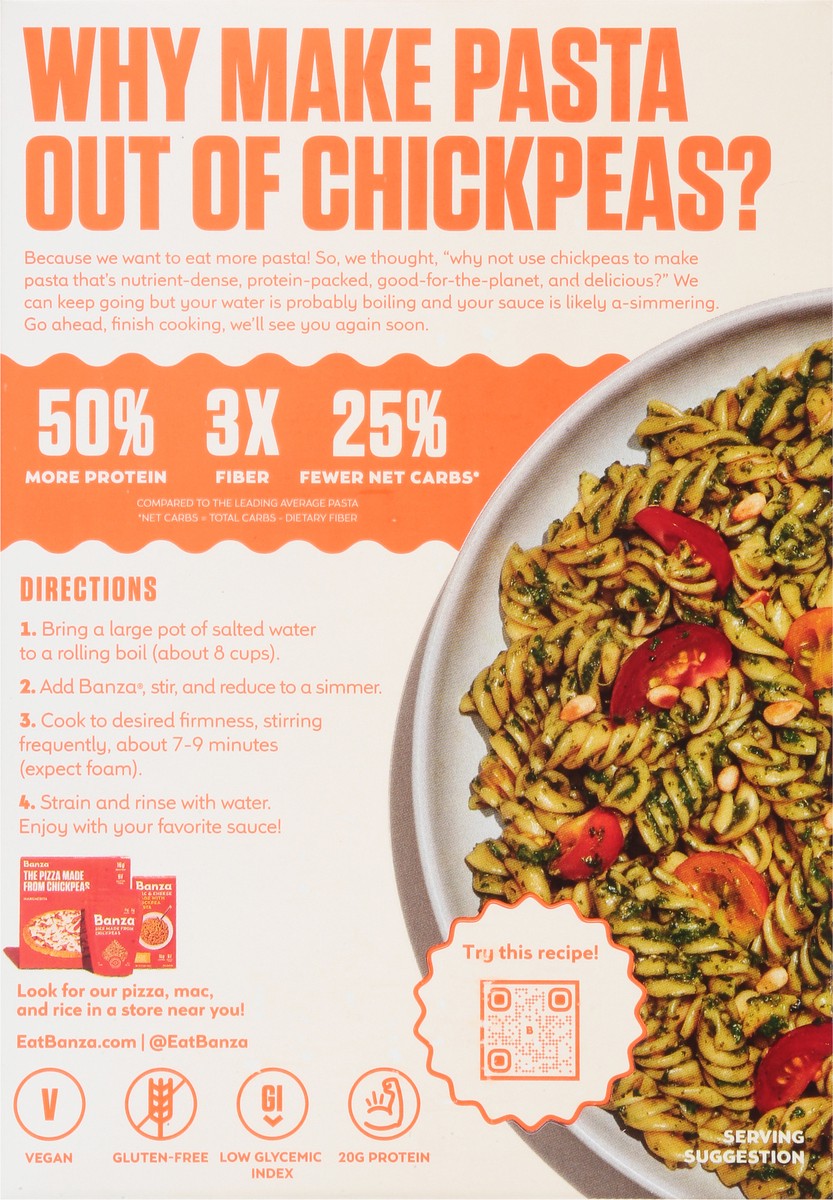 slide 8 of 12, Banza Rotini Pasta Made From Chickpeas - 8 Oz, 8 oz