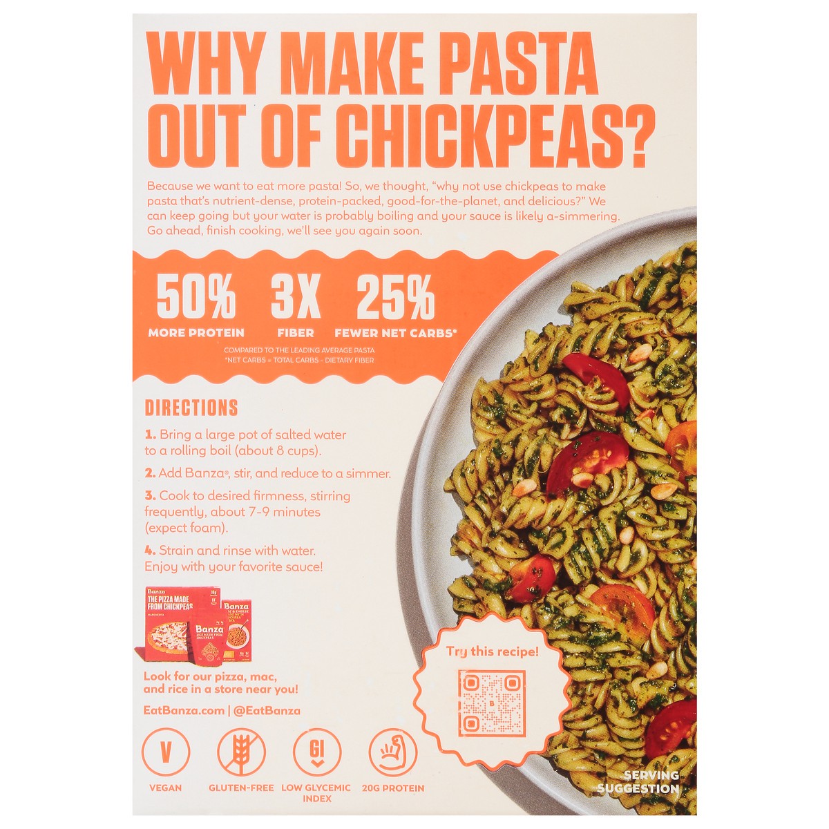 slide 11 of 12, Banza Rotini Pasta Made From Chickpeas - 8 Oz, 8 oz