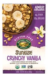 Natures Path Organic Sunrise Cereal Gluten Free Crunchy Vanilla - 10.6 Oz
