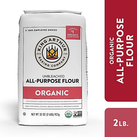 slide 1 of 1, King Arthur Flour Flour 100% Organic All-Purpose - 2 Lb, 2 lb