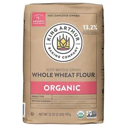 King Arthur Flour Flour 100% Organic Whole Wheat - 2 Lb