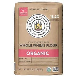 King Arthur Flour Flour 100% Organic Whole Wheat - 2 Lb