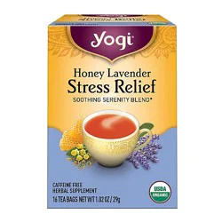 Yogi Herbal Supplement Tea Stress Relief Honey Lavender 16 Count - 1.02 Oz