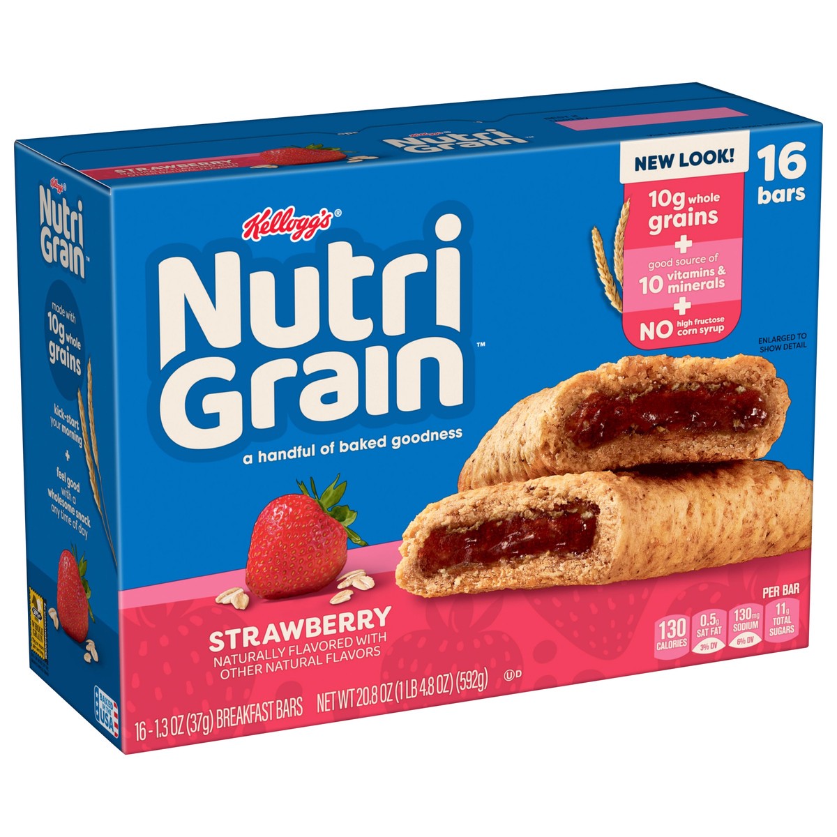 slide 6 of 15, Nutri-Grain Soft Baked Breakfast Bars Strawberry Kids Snacks 16 Count - 20.8 Oz, 16 ct