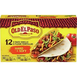 Old El Paso Taco Shell & Tortillas Flour Hard & Soft Box 12 Count - 7.4 Oz