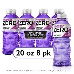 Powerade Sports Drink Electrolyte Enhanced Zero Sugar Grape - 8-20 Fl. Oz.