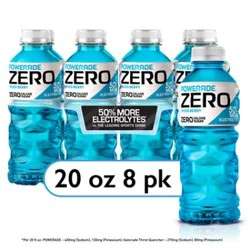 Powerade Sports Drink Electrolyte Enhanced Zero Sugar Mixed Berry - 8-20 Fl. Oz.