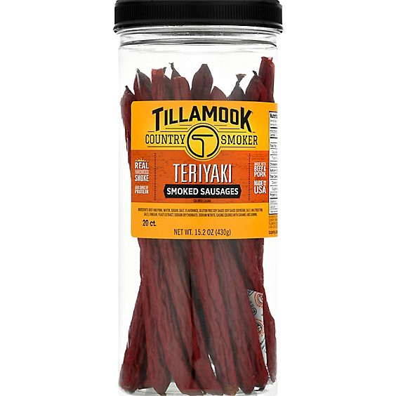 slide 1 of 11, Tillamook Country Smoker Meat Sticks Teriyaki - 15.2 Oz, 20 ct