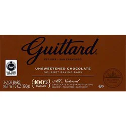 Guittard Baking Bars Gourmet Unsweetened Chocolate - 3-2 Oz