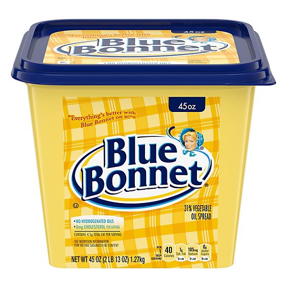 slide 1 of 6, Blue Bonnet Vegetable Oil Spread - 45 Oz, 45 oz