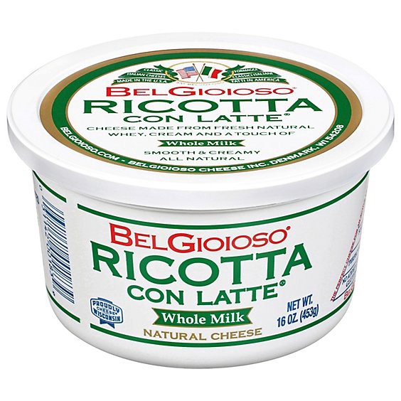 slide 1 of 1, Belgioioso Fresh Ricotta Cheese Whole Milk Cup - 16 Oz, 16 oz