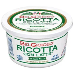 Belgioioso Fresh Ricotta Cheese Whole Milk Cup - 16 Oz