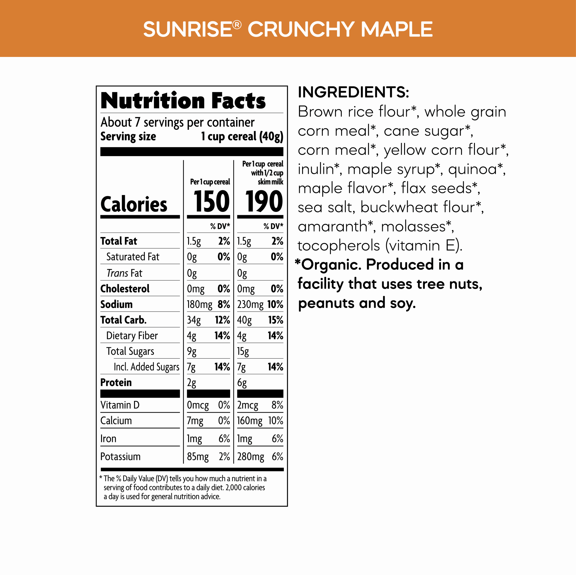 slide 3 of 6, Nature's Path Organic Nature's Path Crunchy Maple Sunrise Cereal, 10.6 oz