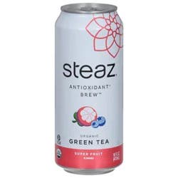 Steaz Iced Green Tea Organic Lightly Sweetened Super Fruit - 16 Fl. Oz.