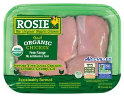 Rosie Boneless Skinless Organic Chicken Thighs - 1.25 Lb