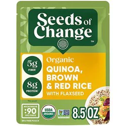 Seeds Of Change Organic Quinoa Brown & Red Rice With Flaxseed Pouch - 8.5 Oz