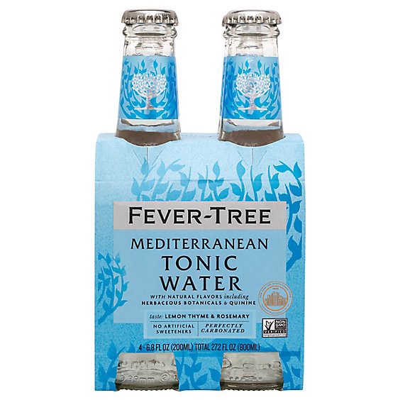 slide 1 of 1, Fever Tree Mediterranean Tonic Water - 4-6.8 Fl. Oz., 4 ct; 6.8 fl oz