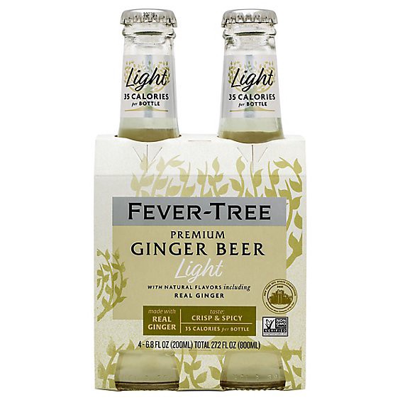 slide 1 of 1, Fever Tree Ginger Beer Lt Soda - 4-6.8 Fl. Oz., 27.2 fl oz