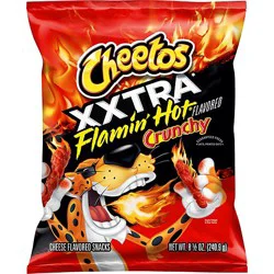 Cheetos Snacks Cheese Flavored Crunchy Xxtra Flamin Hot - 8.5 Oz