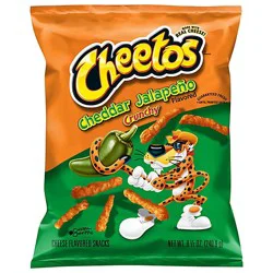 Cheetos Snacks Cheese Flavored Crunchy Cheddar Jalapeno - 8.5 Oz