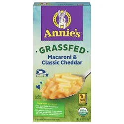 Annies Homegrown Macaroni & Cheese Organic Grass Fed Classic Mild Cheddar Box - 6 Oz