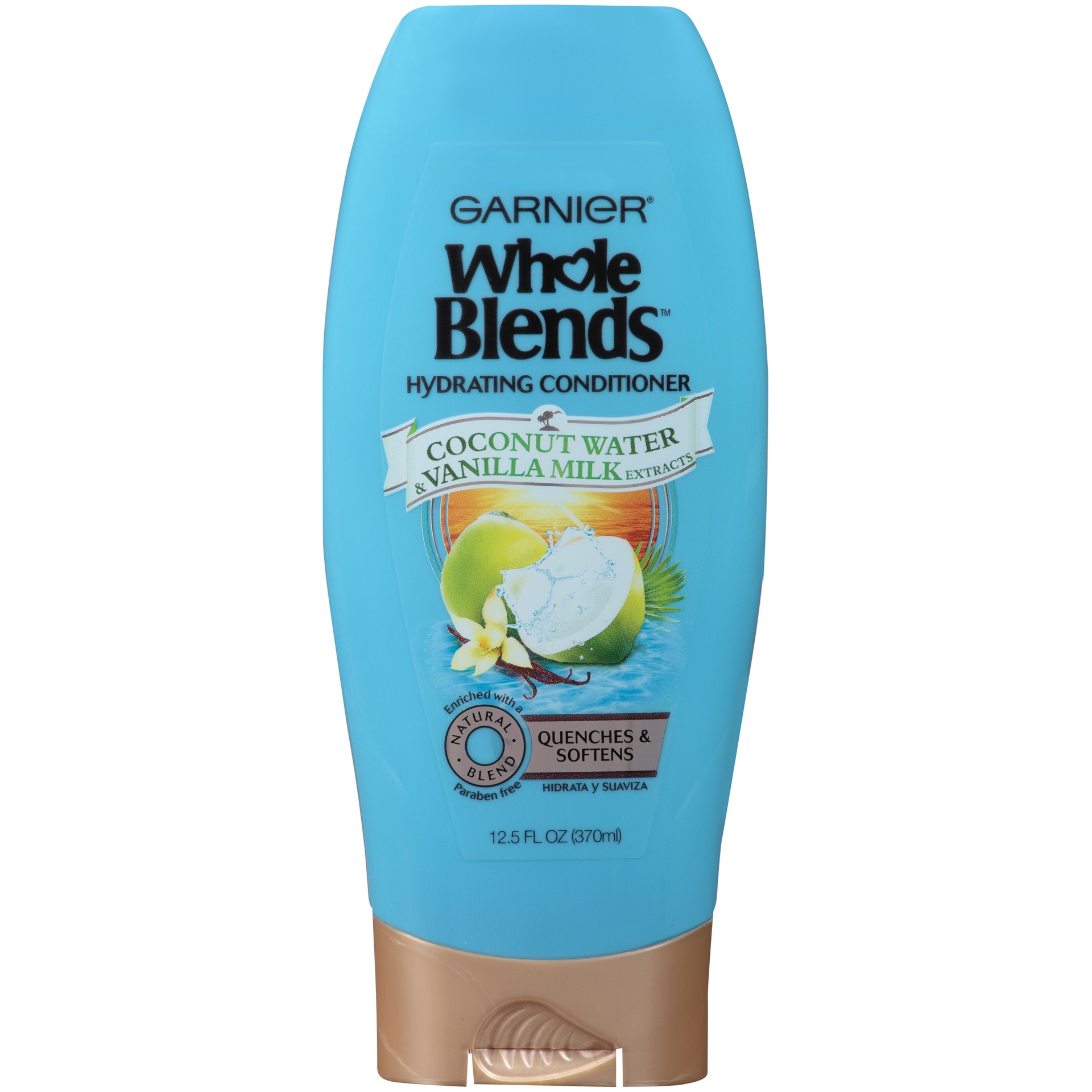 slide 2 of 6, Garnier Whole Blends Coconut Water Vanilla Milk Extracts Hydrating Conditioner, 12.5 fl oz