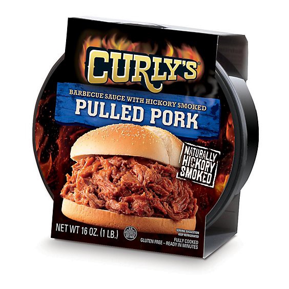 slide 1 of 1, Curlys Pulled Pork Hickory Smoked - 16 Oz, 16 oz