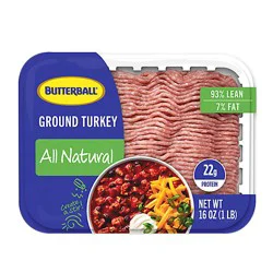 Butterball 93% Lean 7% Fat Ground Turkey - 16 Oz