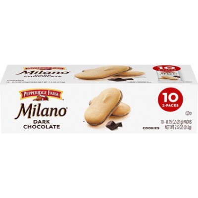 slide 1 of 1, Pepperidge Farm Milano Dark Chocolate Cookies - 10 Ct - 0.75 Oz, 7.5 oz